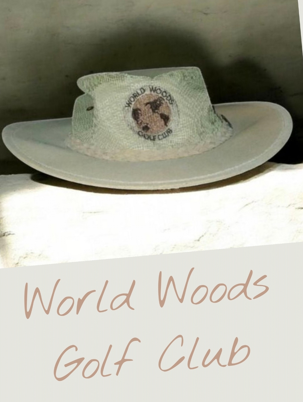 Wide Brim Safari Hat Outback Shade tan Golf Sports Hat Decorative Band Vintage